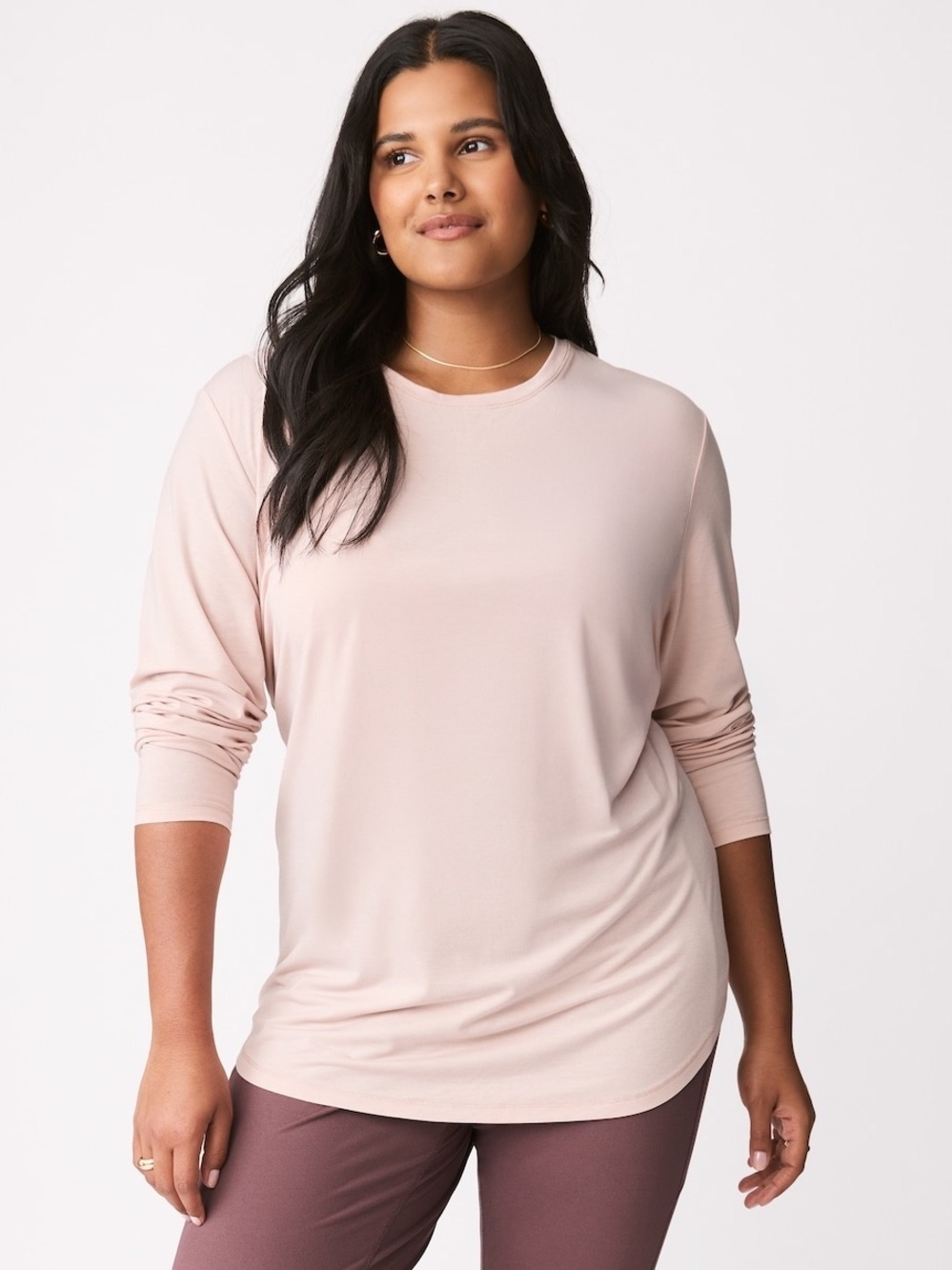 ✨3/$30✨ Joe Fresh Active 3/4 Sleeve Top | Light Heather Pink | Size Small